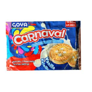 Galletas GOYA CARNAVAL 403g (12u, rellenas con crema vainilla)  SKU: IS-54112
