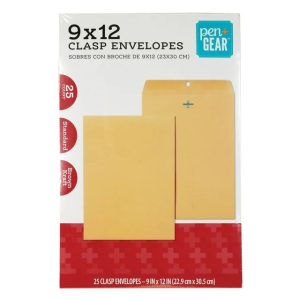 Clasp Envelopes – 9x12 – Pack of 25