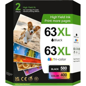 Black & Tricolor Ink Cartridge 63 XL