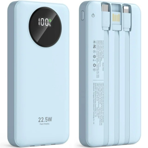 10000mAh Power Bank 22.5W Fast Charging Portable Charger with Cables