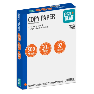 Copy Paper – 500 Sheets - 8.5" x 11", 20 lb, White